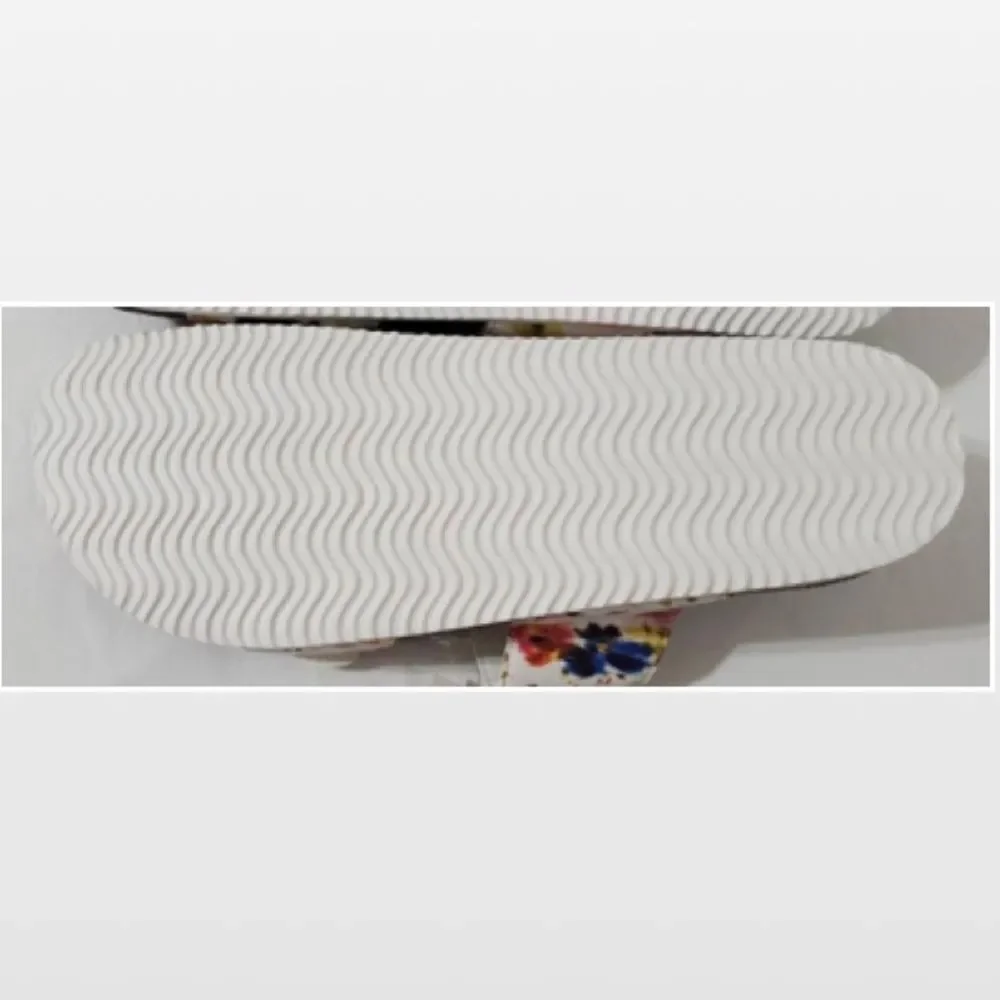 New Falls Creek Shoes Sandals Womens Size 10 Slip On White Floral Cork NWT